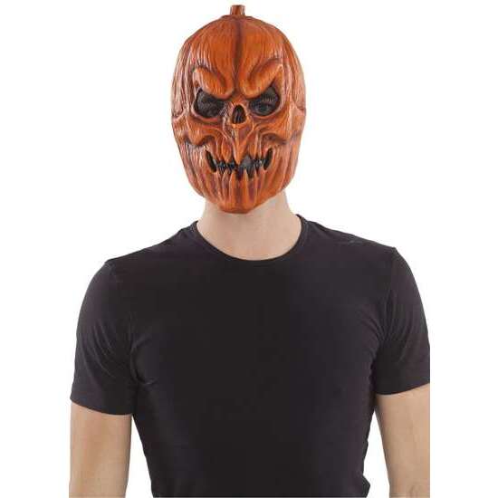 FULL PUMPKIN LATEX MASK image 1