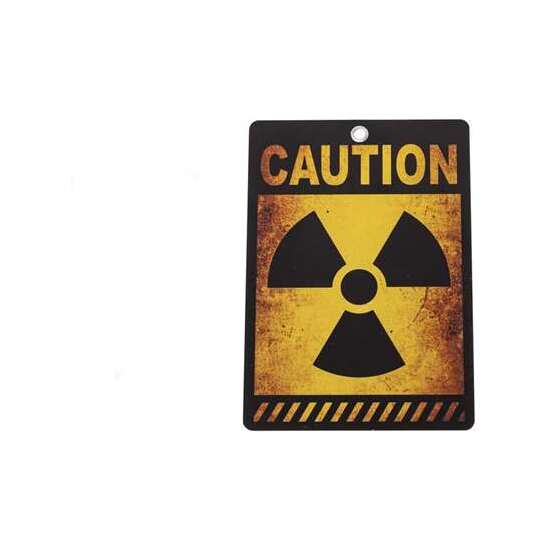 CARTEL "CAUTION" 21 X 0,5 X 29,5 CM image 0