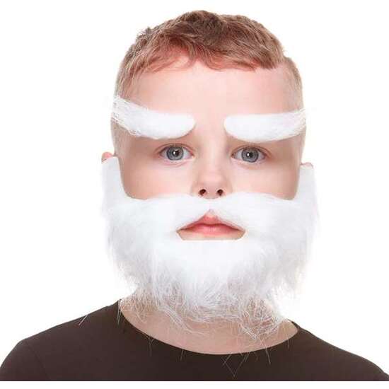 BIGOTE, BARBA Y CEJAS INFANTIL PAPÁ NOEL TALLA ÚNICA image 0