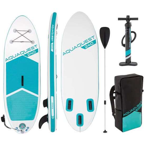 TABLA HINCHABLE PADDLE SURF AQUA QUEST 244X76X13 CM CON REMO CON MANGO DE ALUMINIO Y ACCESORIOS image 0