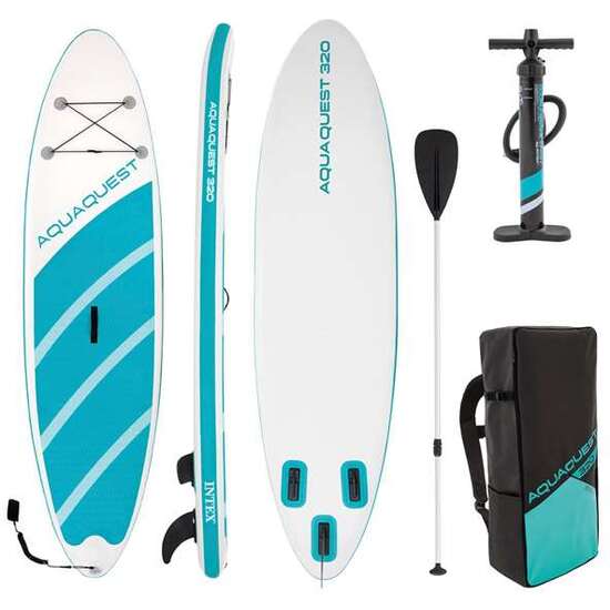 TABLA HINCHABLE PADDLE SURF AQUA QUEST 320X81X15 CM CON REMO CON MANGO DE ALUMINIO Y ACCESORIOS image 0