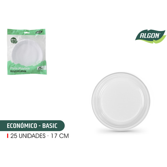 SET-25 PLATO RED. PLAST. ECO. 17CM ALGON image 1