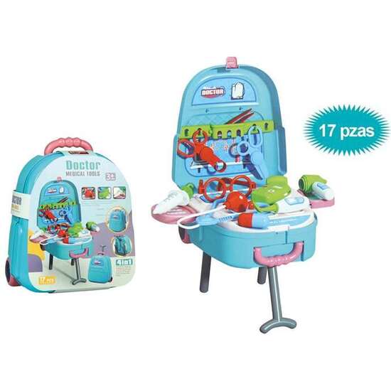 MOCHILA MALETÍN DOCTOR 4 EN 1, INCLUYE 17 PZAS 27X24X13CM image 0