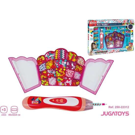 SET ABALORIOS PARA DECORAR EL PELO, INCLUYE PEINE Y TRENZADOR 45X32X6CM image 1