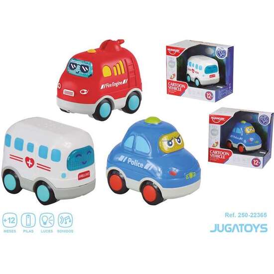 COCHE POLICÍA, AMBULANCIA O BOMBEROS INFANTIL CON LUCES Y SONIDOS - MODELOS SURTIDOS image 1