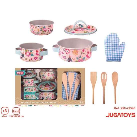 MENAJE COCINA METAL FLORES CON ACCESORIOS 21X12X39CM image 1