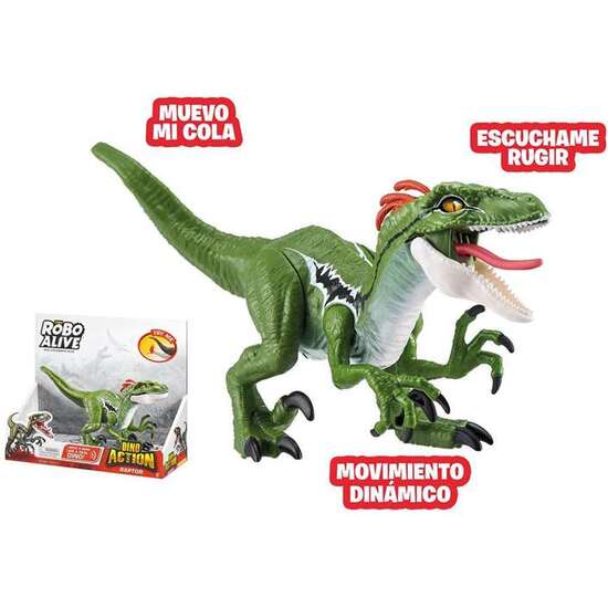 FIGURA DINOSAURIO VELOCIRAPTOR ROBO ALIVE, DINO ACTION, 26X15X8CM image 1