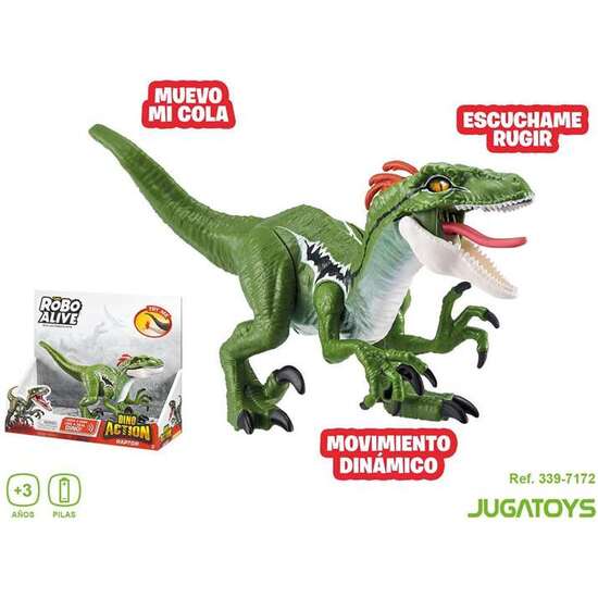 FIGURA DINOSAURIO VELOCIRAPTOR ROBO ALIVE, DINO ACTION, 26X15X8CM image 2