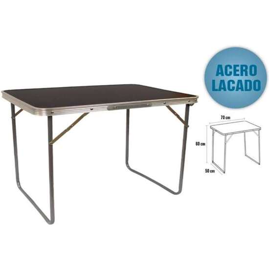 MESA ACERO COLOR BLANCO, GRIS Y MADERA 70X50X60 CM image 1