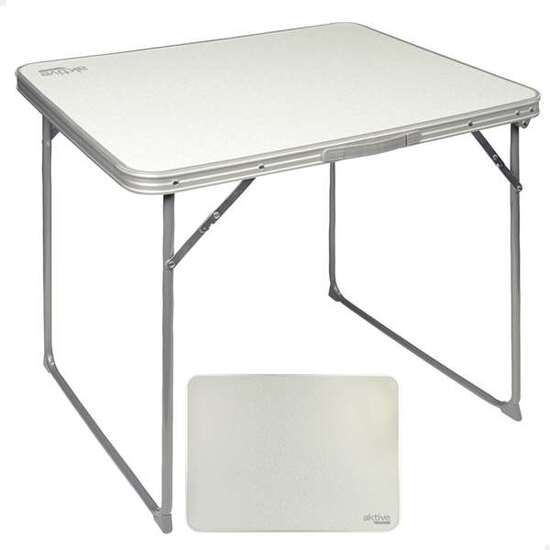 MESA DE CAMPING PLEGABLE BLANCA AKTIVE 80X60X70 CM image 0