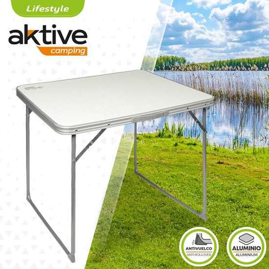 MESA DE CAMPING PLEGABLE BLANCA AKTIVE 80X60X70 CM image 1