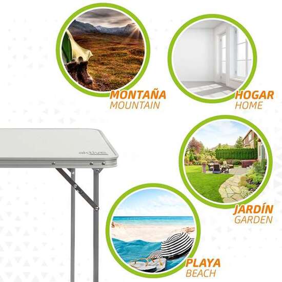 MESA DE CAMPING PLEGABLE BLANCA AKTIVE 80X60X70 CM image 2