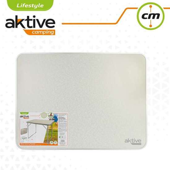 MESA DE CAMPING PLEGABLE BLANCA AKTIVE 80X60X70 CM image 3