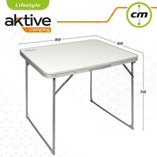 MESA DE CAMPING PLEGABLE BLANCA AKTIVE 80X60X70 CM image 5