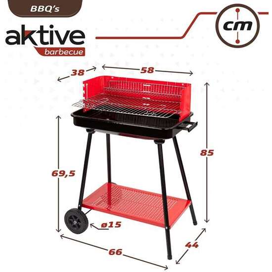 BARBACOA DE CARBÓN AKTIVE 66X44X85 CM image 1