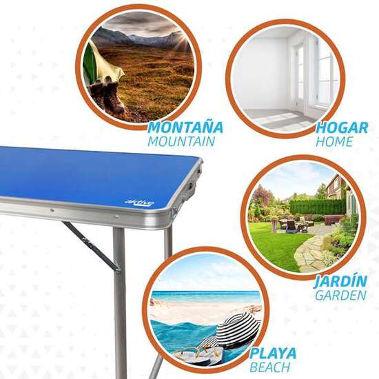 MESA DE CAMPING PLEGABBLE PARA PING PONG CON RAQUETAS 160X80XH70 CM image 3