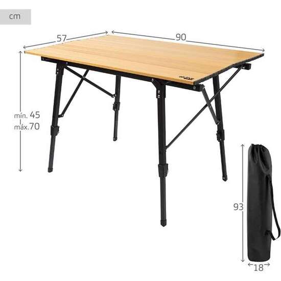 MESA CAMPING PLEGABLE ALUMINIO GLAMPING SABANA AKTIVE 90X57XH45/70CM image 5