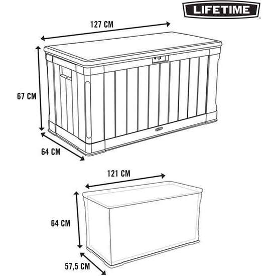 ARCÓN ALMACENAJE EXTERIOR MARRON LIFETIME CAPACIDAD 440 LITROS 127X64X67 CM image 4
