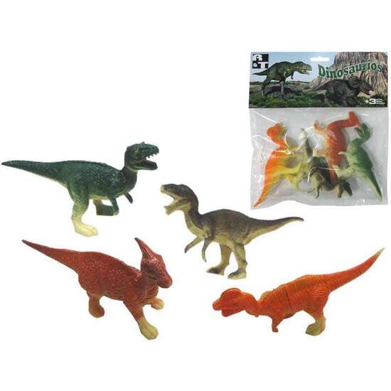 FIGURAS DINOSAURIOS EN BOLSA 4 UNIDADES 20X26X3 CM image 0