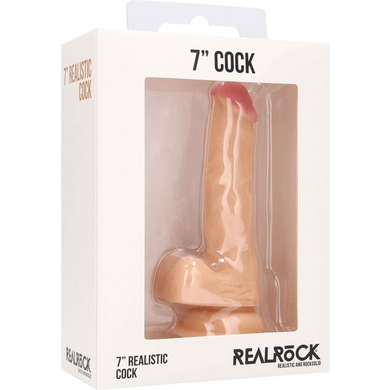 REALISTIC COCK - 7 INCH - WITH SCROTUM - SKIN image 1