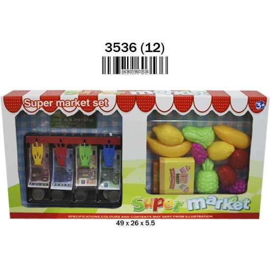 SET SUPERMERCADO CAJERA CON DINERO Y ACCESORIOS EN CAJA 49X26X5,5 CM image 0