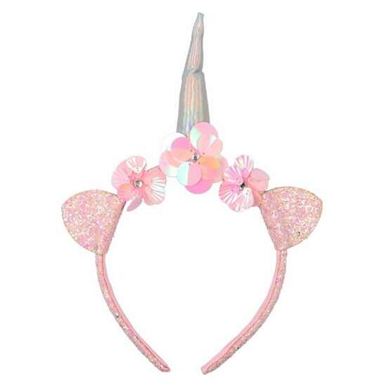 DIADEMA CON OREJITAS Y CUERNO DE UNICORNIO image 0