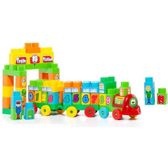 JUEGO CONSTRUCCION TREN 70 PIEZAS CON NUMEROS Y LETRAS image 3