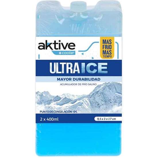 ACUMULADOR DE FRIO SALINO 400 ML AKTIVE COOLER 9,5X17 CM EN PACK DE 2 image 0