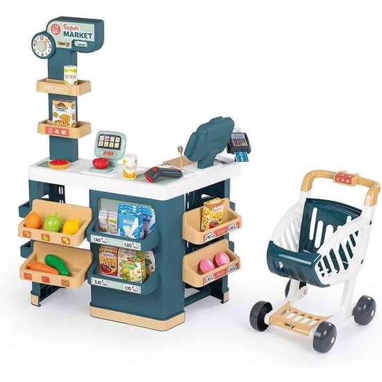 SUPERMERCADO CON CARRITO, CAJA REGISTRADORA Y 42 ACCESORIOS. 89,6 X 60 X 60 CM image 0