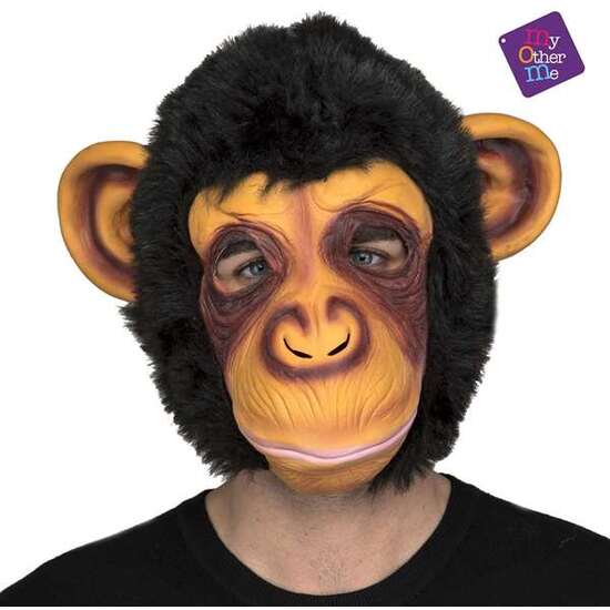 FULL CHIMP LATEX MASK WITH HAIR image 0