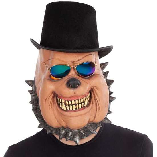 FULL DOG LATEX MASK WITH HAT AND GLASSES image 0