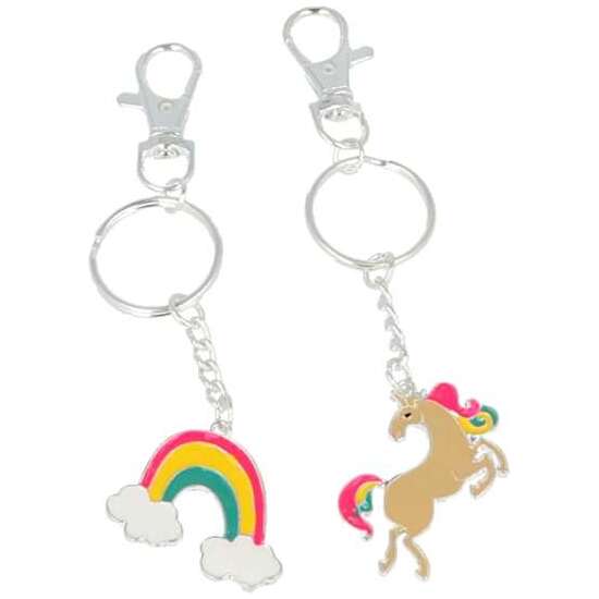 SET DE 2 LLAVEROS ARCO IRIS Y UNICORNIO BEST FRIENDS FOREVER image 0