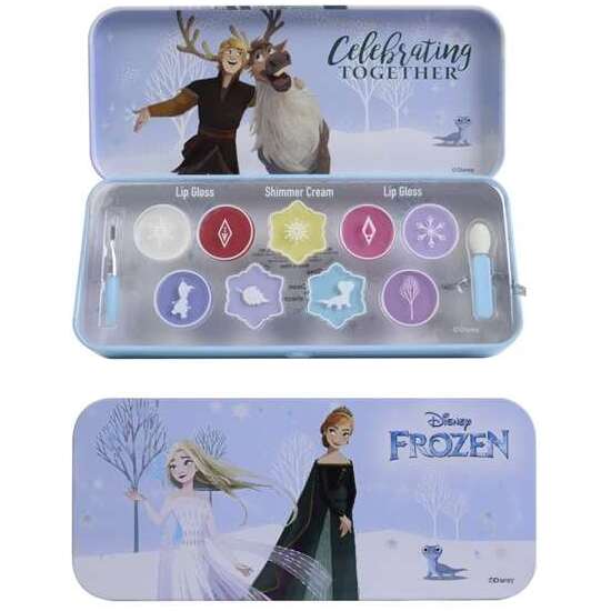 ESTUCHE METALICO MAQUILLAJE FROZEN ADVENTURE LABIOS Y SOMBRAS 18,3X7,8X2 CM image 1