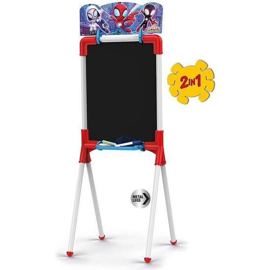 PIZARRA SPIDEY 2 EN 1 MAGNETICA Y PARA TIZAS 37X32X98 CM INCLUYE 12 ACCESORIOS image 0