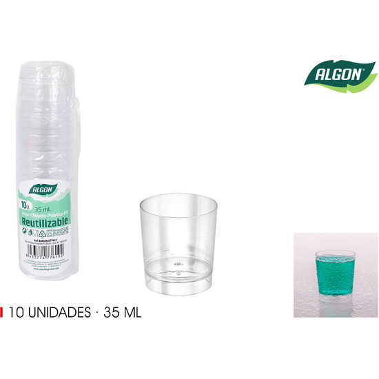 SET-10 VASO CHUPITO PS 35ML ALGON image 0