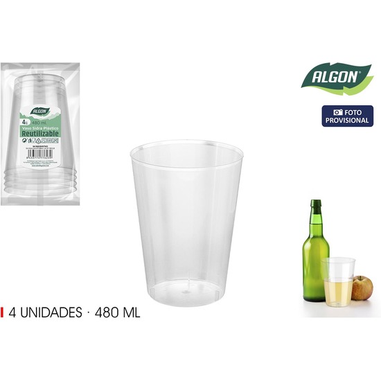 SET-4 VASO SIDRA PP 480ML ALGON image 1