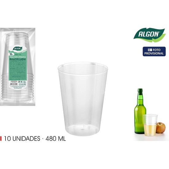 SET-10 VASO SIDRA PP 480ML ALGON image 1