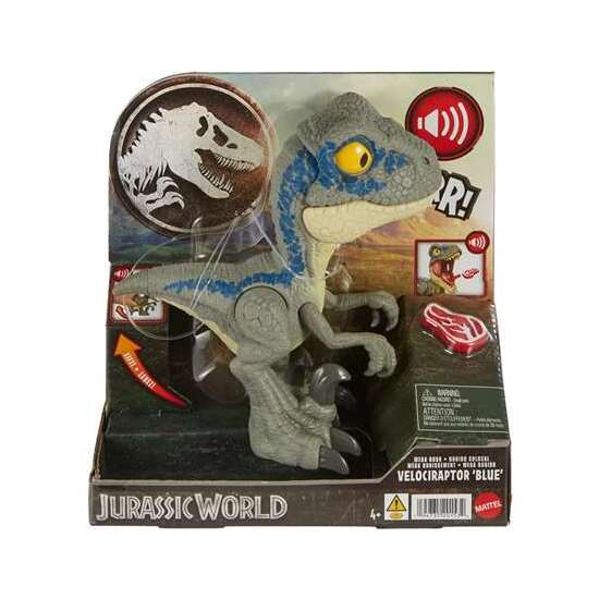 FIGURA DINOSAURIO JURASSIC WORLD MEGA ROAR BLUE CON SONIDOS. 21,59X10,16X43 CM image 1