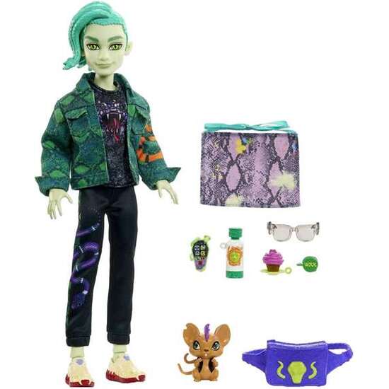 MUÑECA ARTICULADA MONSTER HIGH DEUCE GORGON CON MASCOTA Y ACCESORIOS DE MODA. image 3