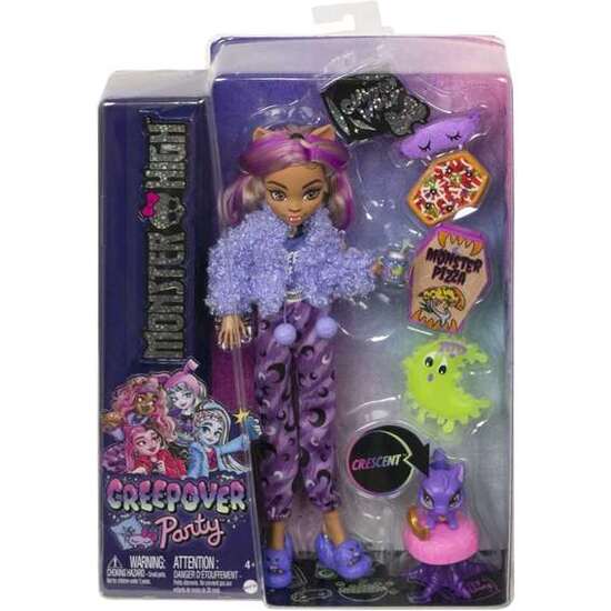 MUÑECA ARTICULADA MONSTER HIGH FIESTA DE PIJAMAS CLAWDEEN WOLF.INCLUYE MASCOTA Y ACCESOROS DE MODA. image 2