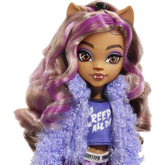 MUÑECA ARTICULADA MONSTER HIGH FIESTA DE PIJAMAS CLAWDEEN WOLF.INCLUYE MASCOTA Y ACCESOROS DE MODA. image 3