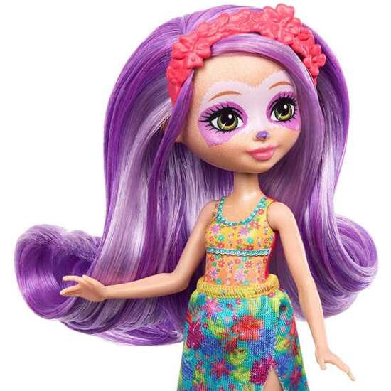 MUÑECA ENCHANTIMALS SUNSHINE ISLAND CON MASCOTA PEREZOSO MORADO 15 CM image 3