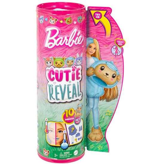 MUÑECA BARBIE CUTIE REVEAL SERIE DISFRACES OSITO DELFÍN. DISFRAZ ANIMAL DE PELUCHE Y 10 SORPRESAS. image 3