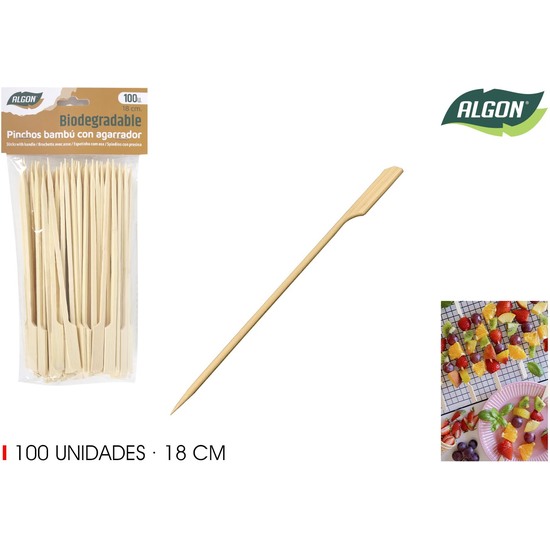 SET-100PINCHO BAMBU AGARRADOR 180MM ALGON image 0