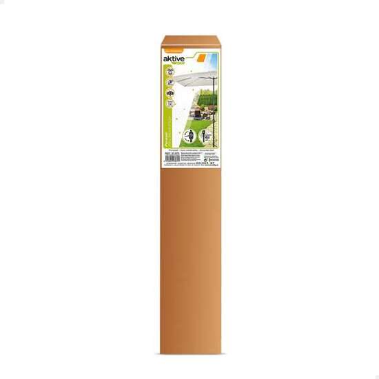 PARASOL 300X300 CM CON CHIMENEA Y MÁSTIL DE ALUMINIO 4,8 CM COLOR CREMA image 3