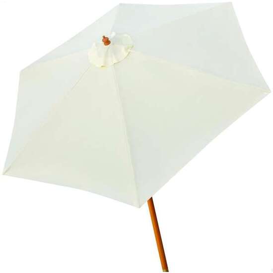 PARASOL 300 CM CON MÁSTIL DE MADERA 4,8 CM COLOR CREMA image 0