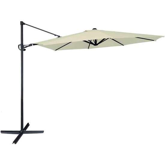 PARASOL EXCÉNTRICO 300 CM ROMA CON MÁSTIL DE ALUMINIO 4,8 CM COLOR CREMA image 0