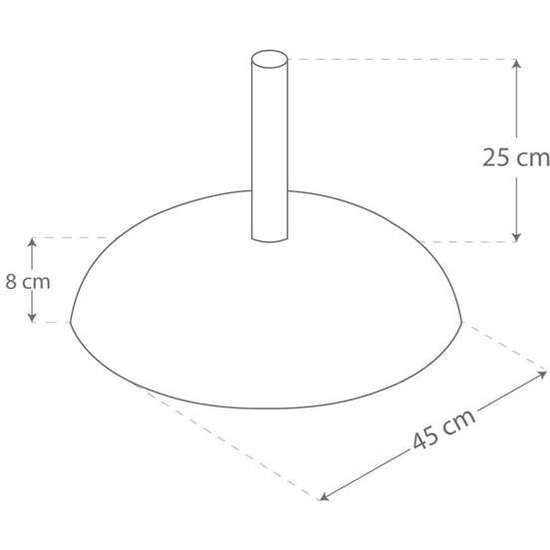 SOPORTE DE PARASOL CEMENTO 15 KG TUBO 4,8 CM 45X33 CM image 2