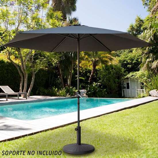 PARASOL 300 CM CON CHIMENEA Y MÁSTIL DE ALUMINIO 3,8 CM COLOR ANTRACITA image 5