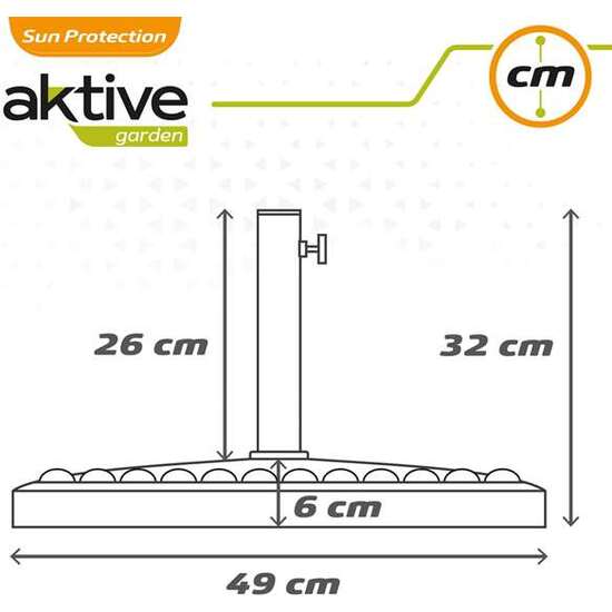 BASE PARASOL POLIRESINA 14 KG GRIS TUBO D38/48 49X32CM image 4